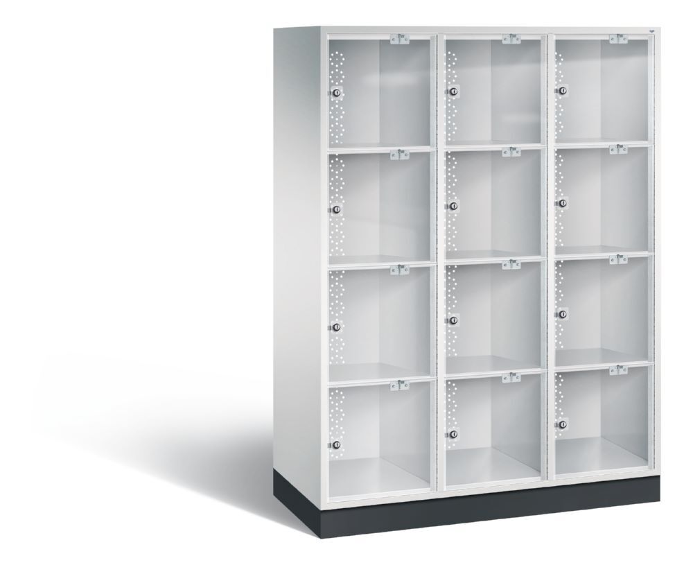 C+P Schließfachschrank Intro 12 Fächer 1750 x 1220 x 480 mm in lichtgrau Produktbild C+P Schließfachschrank Intro 12 Fächer 1750 x 1220 x 480 mm in lichtgrau