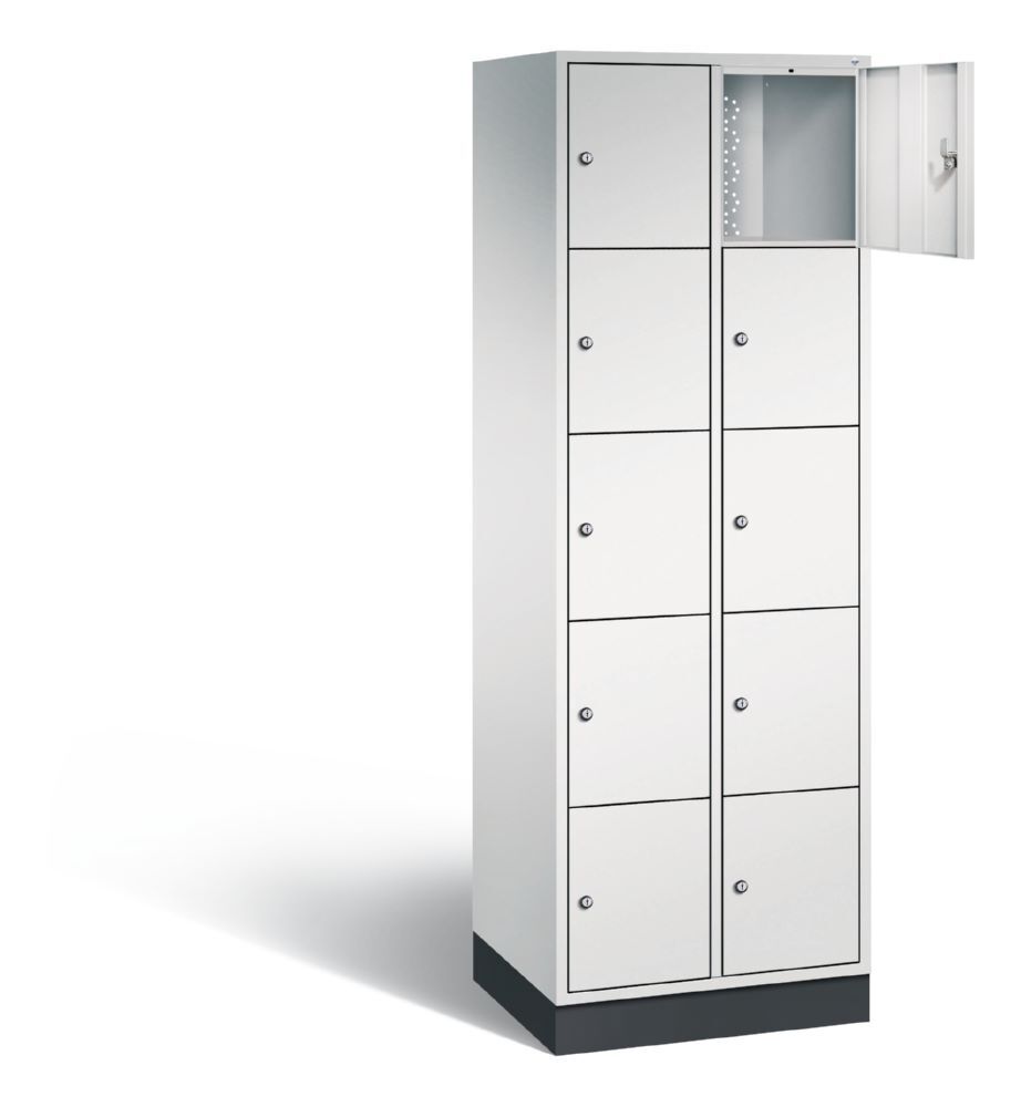 C+P Schließfachschrank Intro 10 Fächer 1950 x 620 x 490 mm in lichtgrau Produktbild C+P Schließfachschrank Intro 10 Fächer 1950 x 620 x 490 mm in lichtgrau bild 2