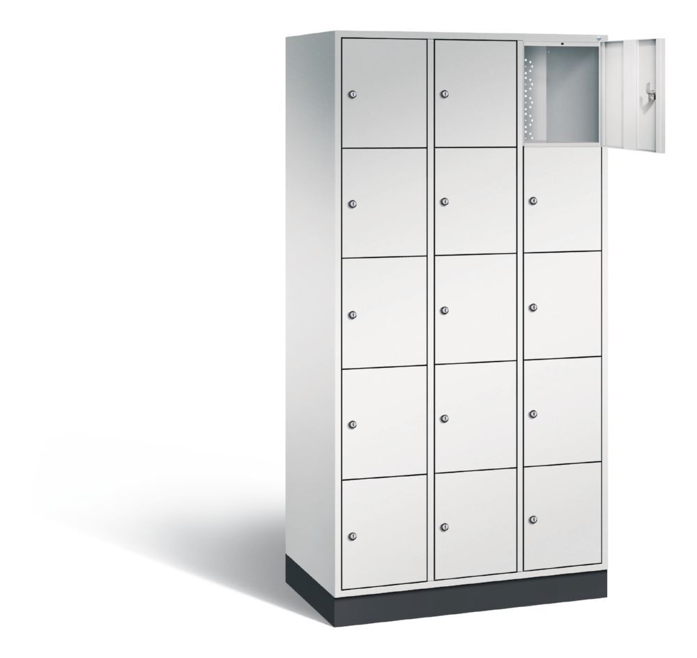 C+P Schließfachschrank Intro 15 Fächer 1950 x 920 x 490 mm lichtgrau Produktbild C+P Schließfachschrank Intro 15 Fächer 1950 x 920 x 490 mm lichtgrau bild 2