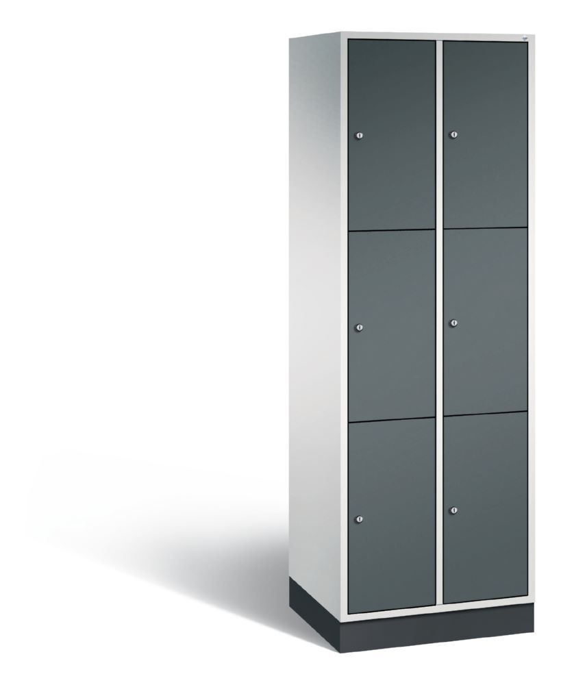 C+P Schließfachschrank Intro 6 gleichgroße Fächer anthrazit 620 x 490 x 1950 mm Produktbild C+P Schließfachschrank Intro 6 gleichgroße Fächer anthrazit 620 x 490 x 1950 mm