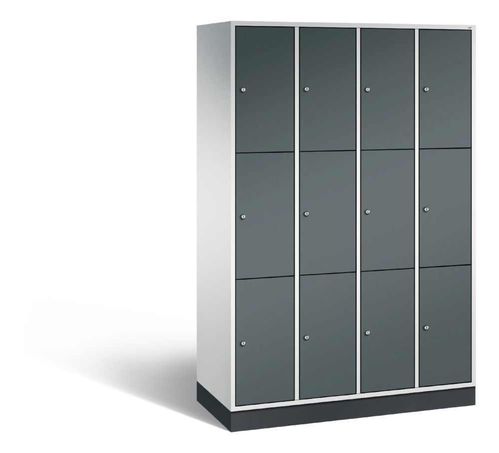 C+P Schließfachschrank Intro 12 Fächer 1950 x 1220 x 490 mm lichtgrau anthrazit Produktbild C+P Schließfachschrank Intro 12 Fächer 1950 x 1220 x 490 mm lichtgrau anthrazit
