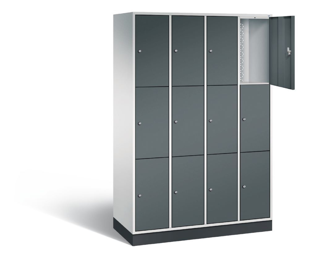 C+P Schließfachschrank Intro 12 Fächer 1950 x 1220 x 490 mm lichtgrau anthrazit Produktbild C+P Schließfachschrank Intro 12 Fächer 1950 x 1220 x 490 mm lichtgrau anthrazit bild 2