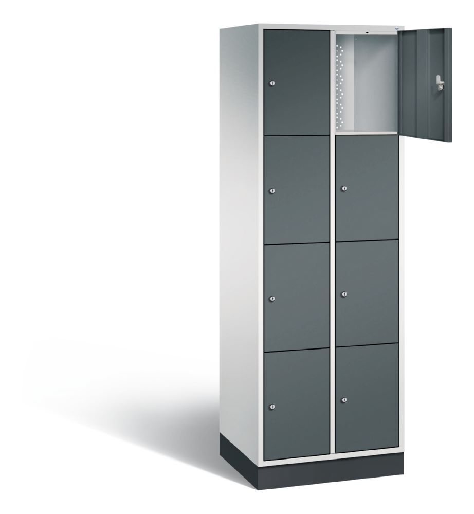 C+P Hoher Schließfachschrank Intro 8 Fächer Front in dunkelgrau 620 x 490 x 1950 mm Produktbild C+P Hoher Schließfachschrank Intro 8 Fächer Front in dunkelgrau 620 x 490 x 1950 mm bild 2