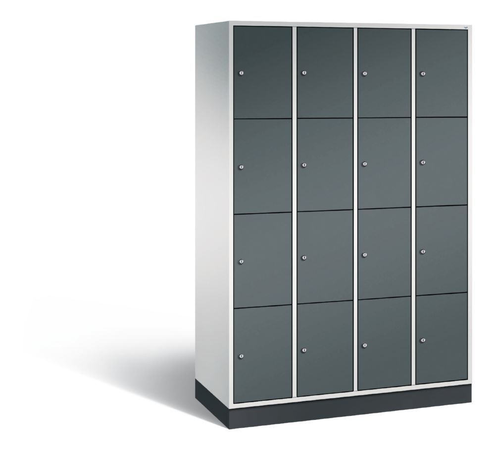 C+P Schließfachschrank Intro 16 Fächer 1950 x 1220 x 490 mm lichtgrau anthrazit Produktbild C+P Schließfachschrank Intro 16 Fächer 1950 x 1220 x 490 mm lichtgrau anthrazit