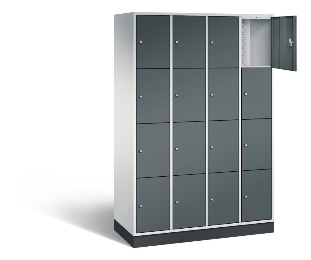 C+P Schließfachschrank Intro 16 Fächer 1950 x 1220 x 490 mm lichtgrau anthrazit Produktbild C+P Schließfachschrank Intro 16 Fächer 1950 x 1220 x 490 mm lichtgrau anthrazit bild 2
