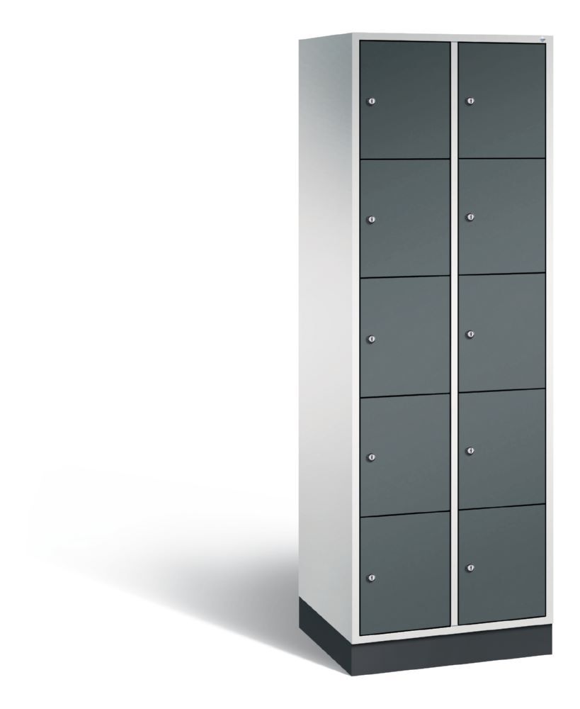 C+P Schließfachschrank Intro 10 Fächer 1950 x 620 x 490 mm lichtgrau anthrazit Produktbild C+P Schließfachschrank Intro 10 Fächer 1950 x 620 x 490 mm lichtgrau anthrazit