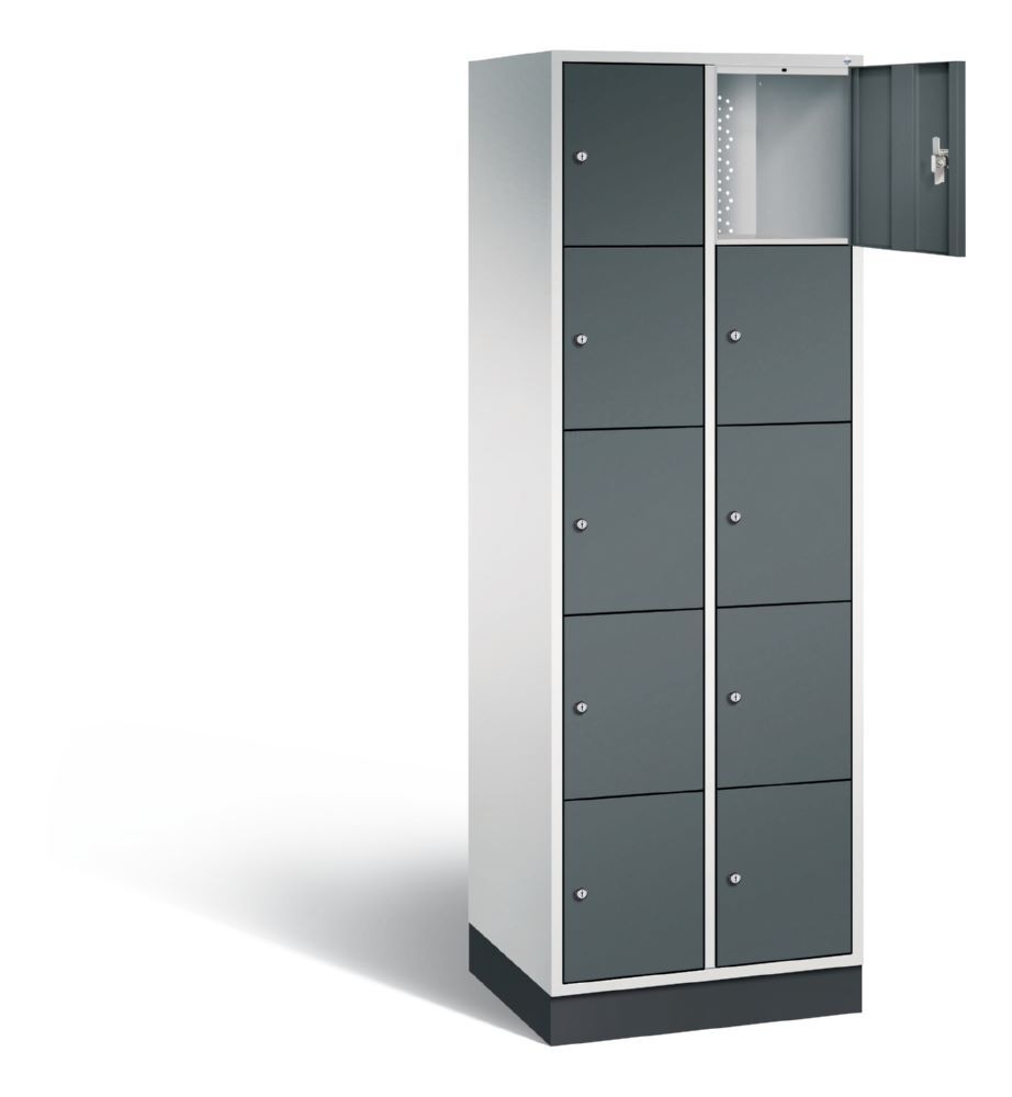 C+P Schließfachschrank Intro 10 Fächer 1950 x 620 x 490 mm lichtgrau anthrazit Produktbild C+P Schließfachschrank Intro 10 Fächer 1950 x 620 x 490 mm lichtgrau anthrazit bild 2
