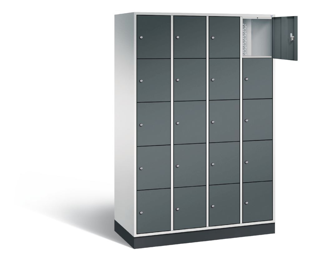 C+P Schließfachschrank Intro 20 Fächer 1950 x 1220 x 490 mm lichtgrau anthrazit Produktbild C+P Schließfachschrank Intro 20 Fächer 1950 x 1220 x 490 mm lichtgrau anthrazit bild 2