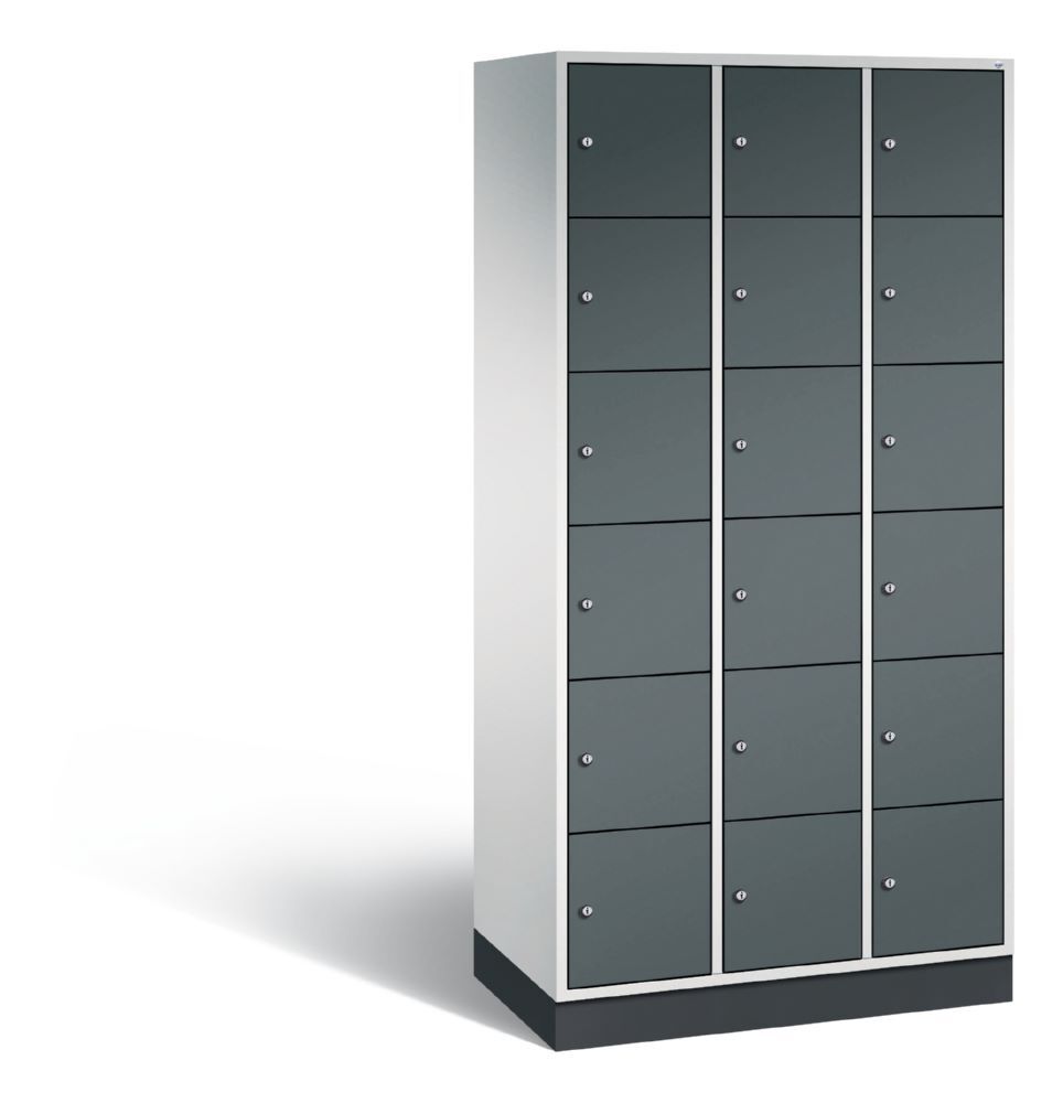 C+P Schließfachschrank Intro 18 Fächer 1950 x 920 x 490 mm lichtgrau anthrazit Produktbild C+P Schließfachschrank Intro 18 Fächer 1950 x 920 x 490 mm lichtgrau anthrazit