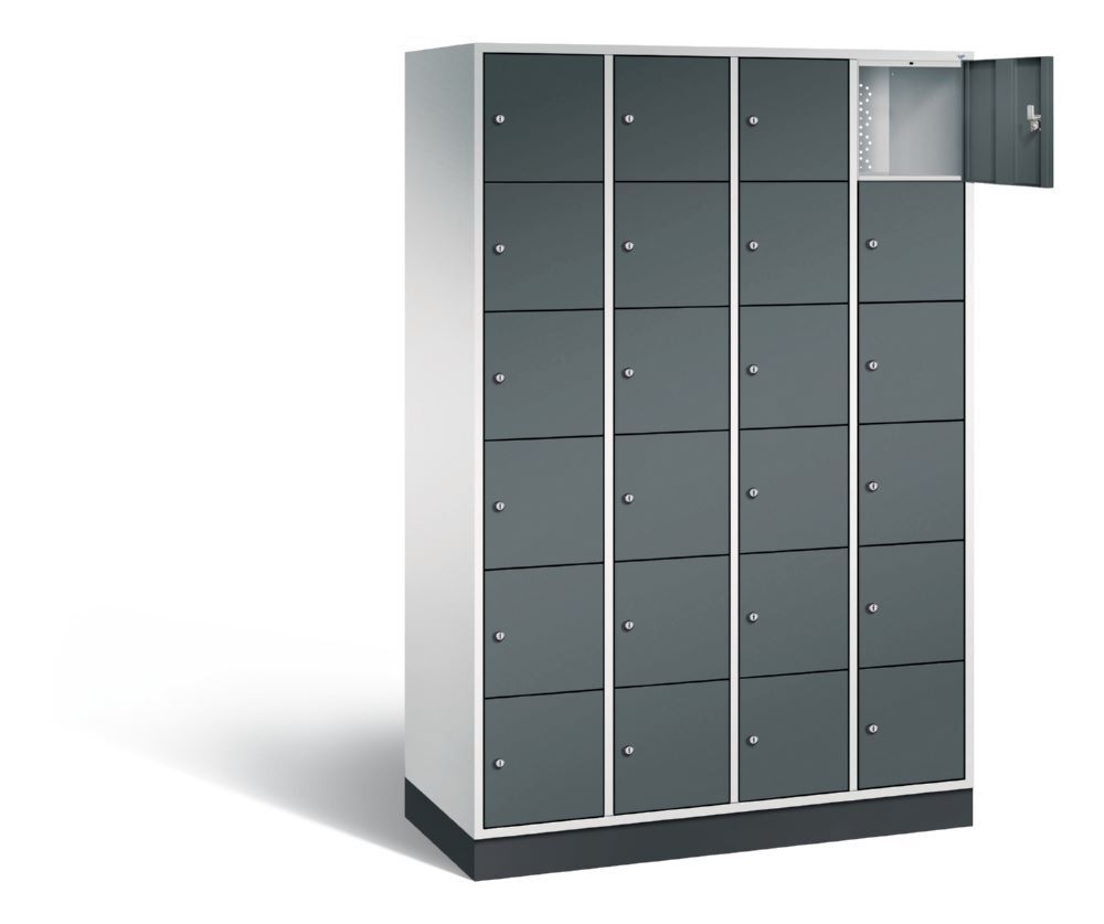 C+P Schließfachschrank Intro 24 Fächer 1950 x 1220 x 490 mm lichtgrau anthrazit Produktbild C+P Schließfachschrank Intro 24 Fächer 1950 x 1220 x 490 mm lichtgrau anthrazit bild 2