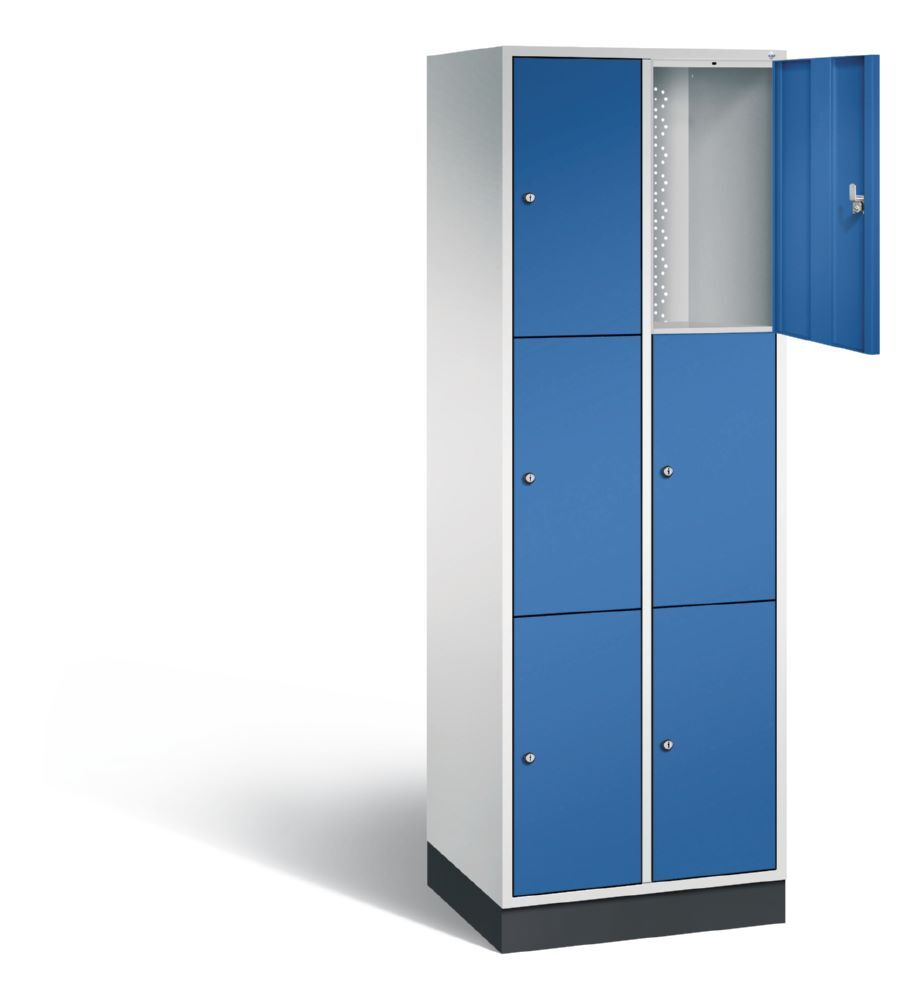 C+P Schließfachschrank Intro 6 gleichgroße Fächer enzianblau 620 x 490 x 1950 mm Produktbild C+P Schließfachschrank Intro 6 gleichgroße Fächer enzianblau 620 x 490 x 1950 mm bild 2