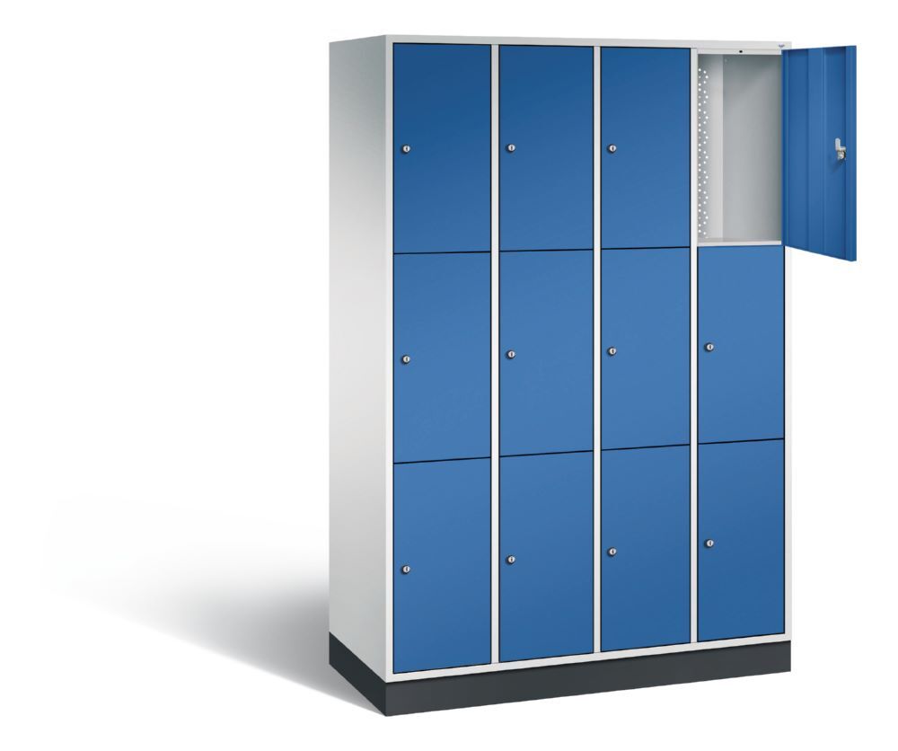 C+P Schließfachschrank Intro 12 Fächer 1950 x 1220 x 490 mm lichtgrau enzianblau Produktbild C+P Schließfachschrank Intro 12 Fächer 1950 x 1220 x 490 mm lichtgrau enzianblau bild 2