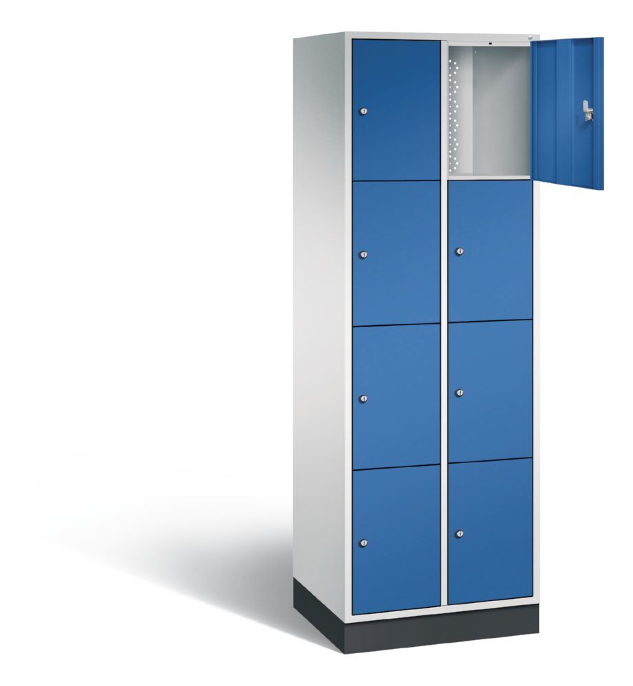 C+P Hoher Schließfachschrank Intro 8 Fächer Front in enzianblau 620 x 490 x 1950 mm Produktbild C+P Hoher Schließfachschrank Intro 8 Fächer Front in enzianblau 620 x 490 x 1950 mm bild 2