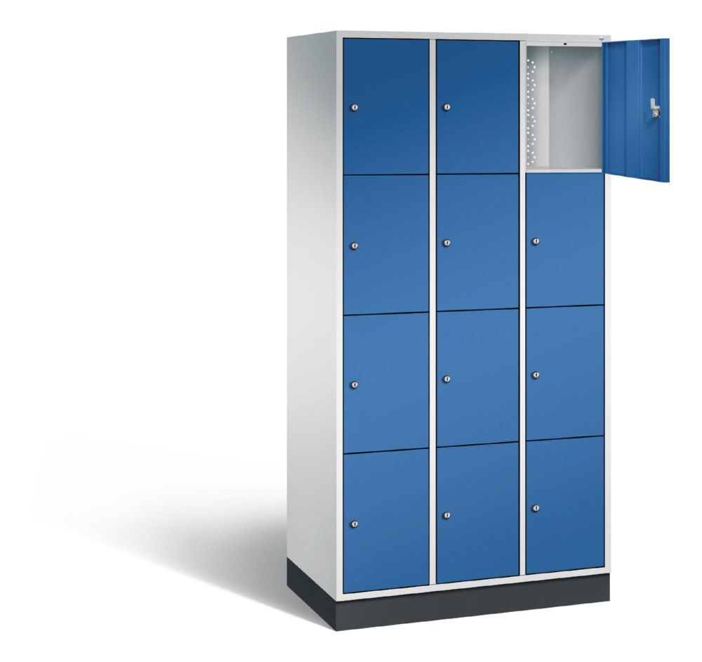 C+P Schließfachschrank Intro 12 Fächer 1950 x 920 x 490 mm lichtgrau enzianblau Produktbild C+P Schließfachschrank Intro 12 Fächer 1950 x 920 x 490 mm lichtgrau enzianblau bild 2