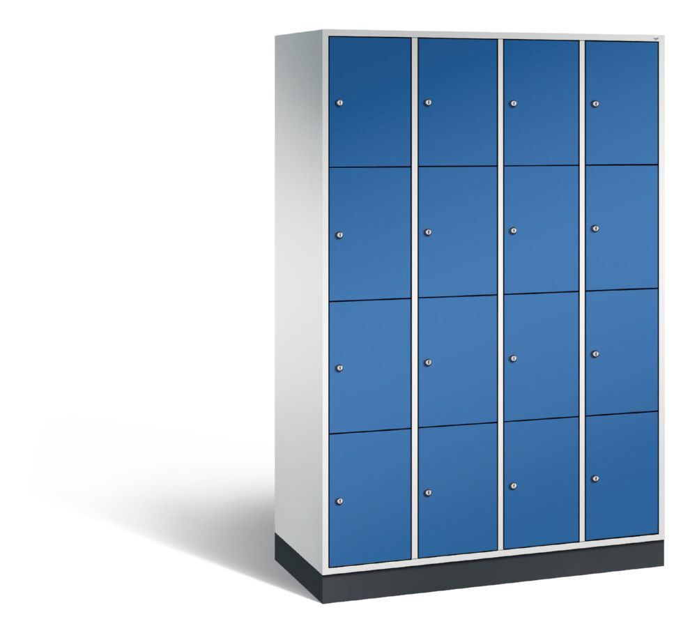 C+P Schließfachschrank Intro 16 Fächer 1950 x 1220 x 490 mm lichtgrau enzianblau Produktbild C+P Schließfachschrank Intro 16 Fächer 1950 x 1220 x 490 mm lichtgrau enzianblau