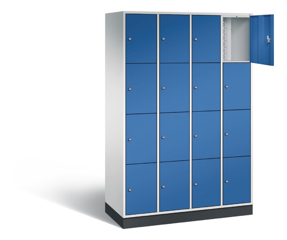 C+P Schließfachschrank Intro 16 Fächer 1950 x 1220 x 490 mm lichtgrau enzianblau Produktbild C+P Schließfachschrank Intro 16 Fächer 1950 x 1220 x 490 mm lichtgrau enzianblau bild 2
