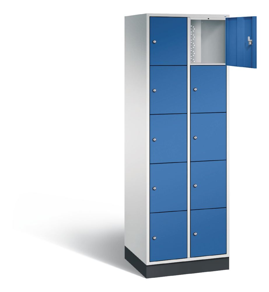 C+P Schließfachschrank Intro 10 Fächer 1950 x 620 x 490 mm lichtgrau enzianblau Produktbild C+P Schließfachschrank Intro 10 Fächer 1950 x 620 x 490 mm lichtgrau enzianblau bild 2