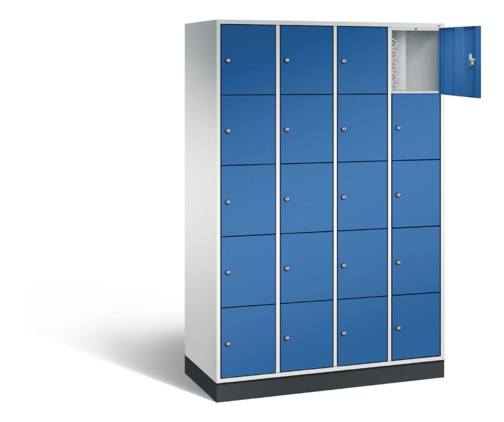 C+P Schließfachschrank Intro 20 Fächer 1950 x 1220 x 490 mm lichtgrau enzianblau Produktbild C+P Schließfachschrank Intro 20 Fächer 1950 x 1220 x 490 mm lichtgrau enzianblau bild 2