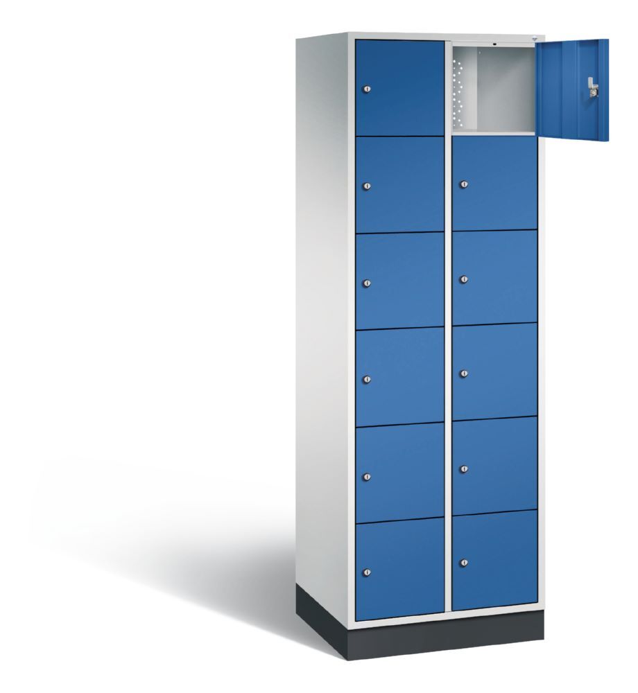 C+P Schließfachschrank Intro 12 Fächer 1950 x 620 x 490 mm lichtgrau enzianblau Produktbild C+P Schließfachschrank Intro 12 Fächer 1950 x 620 x 490 mm lichtgrau enzianblau bild 2