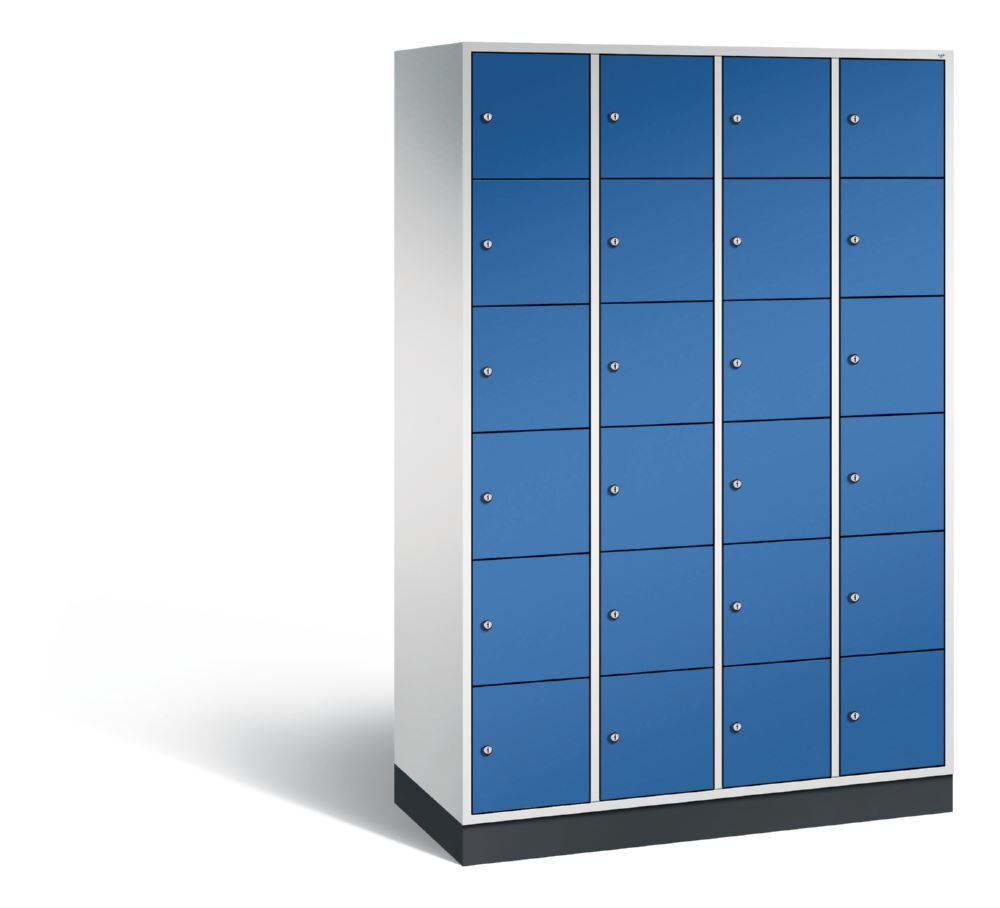 C+P Stahl Schließfachschrank Intro 24 Fächer 1950 x 1220 x 490 mm lichtgrau enzianbl Produktbild C+P Stahl Schließfachschrank Intro 24 Fächer 1950 x 1220 x 490 mm lichtgrau enzianbl