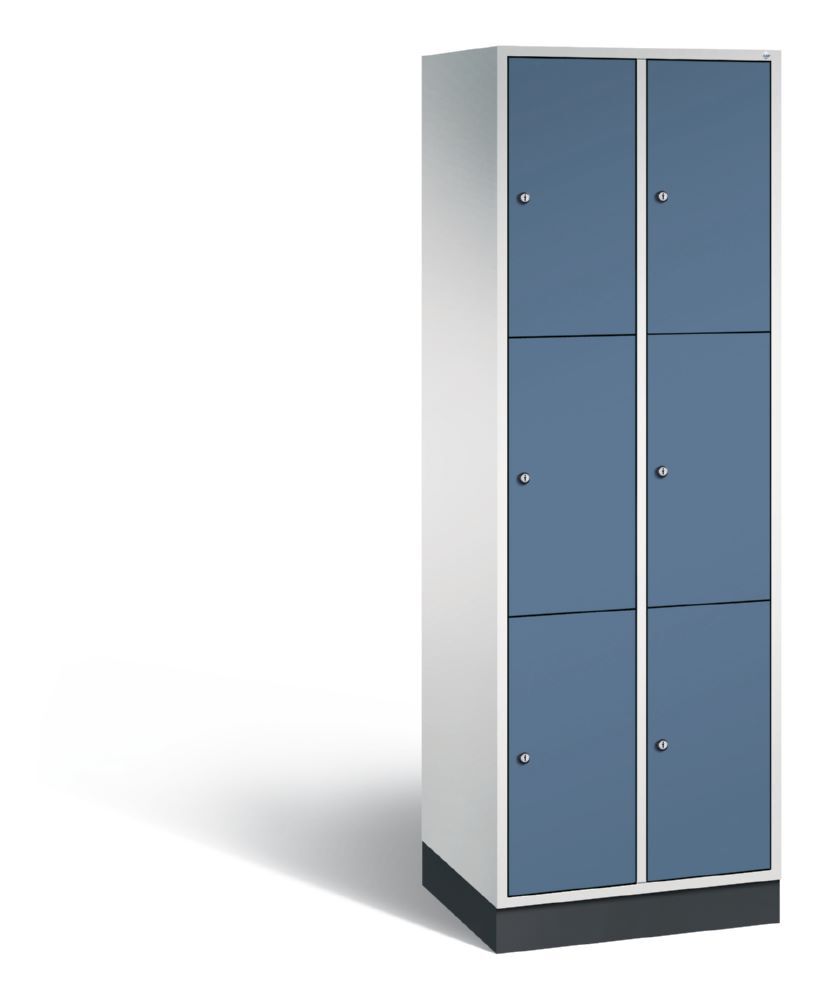 C+P Schließfachschrank Intro 6 gleichgroße Fächer fernblau 620 x 490 x 1950 mm Produktbild C+P Schließfachschrank Intro 6 gleichgroße Fächer fernblau 620 x 490 x 1950 mm