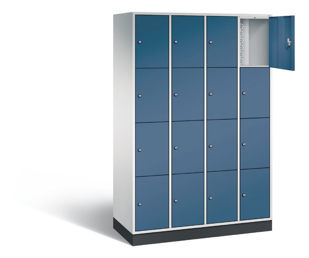 C+P Schließfachschrank Intro 16 Fächer 1950 x 1220 x 490 mm lichtgrau fernblau Produktbild C+P Schließfachschrank Intro 16 Fächer 1950 x 1220 x 490 mm lichtgrau fernblau bild 2