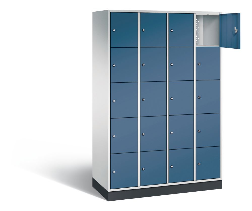 C+P Schließfachschrank Intro 20 Fächer 1950 x 1220 x 490 mm lichtgrau fernblau Produktbild C+P Schließfachschrank Intro 20 Fächer 1950 x 1220 x 490 mm lichtgrau fernblau bild 2