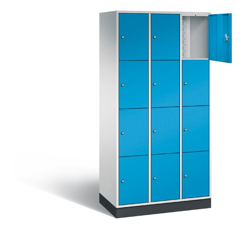 C+P Schließfachschrank Intro 12 Fächer 1950 x 920 x 490 mm lichtgrau lichtblau Produktbild C+P Schließfachschrank Intro 12 Fächer 1950 x 920 x 490 mm lichtgrau lichtblau bild 2