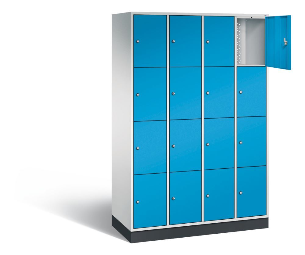 C+P Schließfachschrank Intro 16 Fächer 1950 x 1220 x 490 mm lichtgrau lichtblau Produktbild C+P Schließfachschrank Intro 16 Fächer 1950 x 1220 x 490 mm lichtgrau lichtblau bild 2