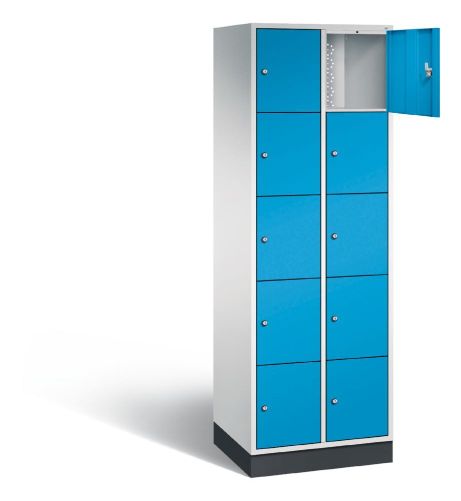 C+P Schließfachschrank Intro 10 Fächer 1950 x 620 x 490 mm lichtgrau lichtblau Produktbild C+P Schließfachschrank Intro 10 Fächer 1950 x 620 x 490 mm lichtgrau lichtblau bild 2
