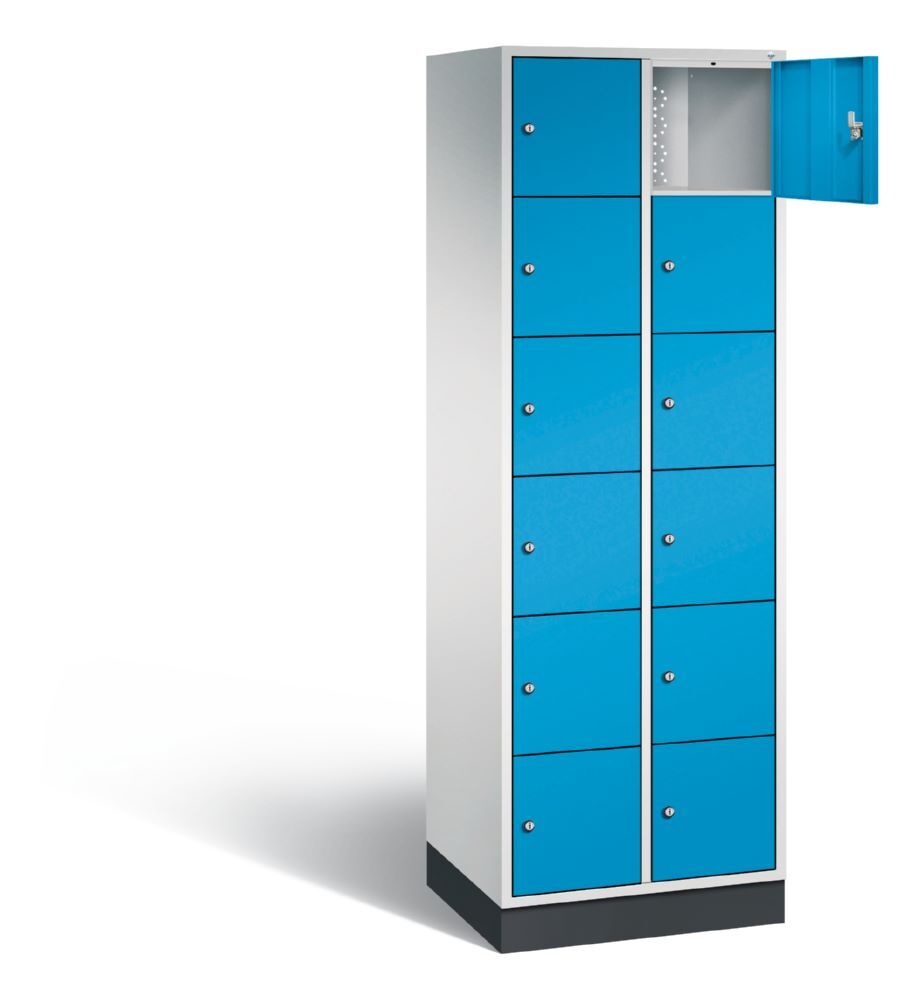 C+P Schließfachschrank Intro 12 Fächer 1950 x 620 x 490 mm lichtgrau lichtblau Produktbild C+P Schließfachschrank Intro 12 Fächer 1950 x 620 x 490 mm lichtgrau lichtblau bild 2