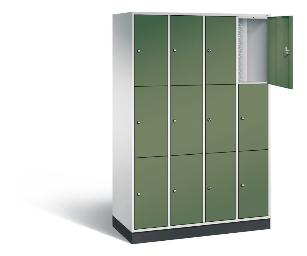 C+P Schließfachschrank Intro 12 Fächer H 1950 x B 1220 x T 490 mm lichtgrau resedagr Produktbild C+P Schließfachschrank Intro 12 Fächer H 1950 x B 1220 x T 490 mm lichtgrau resedagr bild 2
