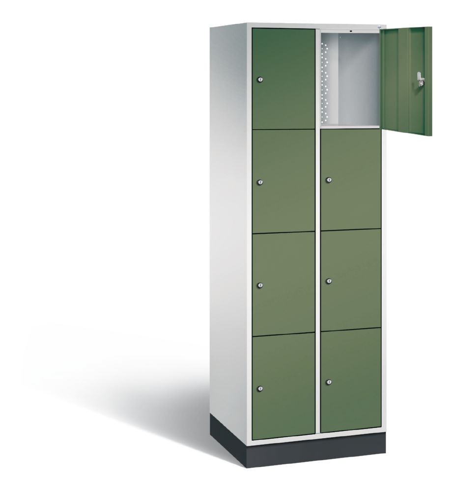C+P Hoher Schließfachschrank Intro 8 Fächer Front in resedagrün 620 x 490 x 1950 mm Produktbild C+P Hoher Schließfachschrank Intro 8 Fächer Front in resedagrün 620 x 490 x 1950 mm bild 2