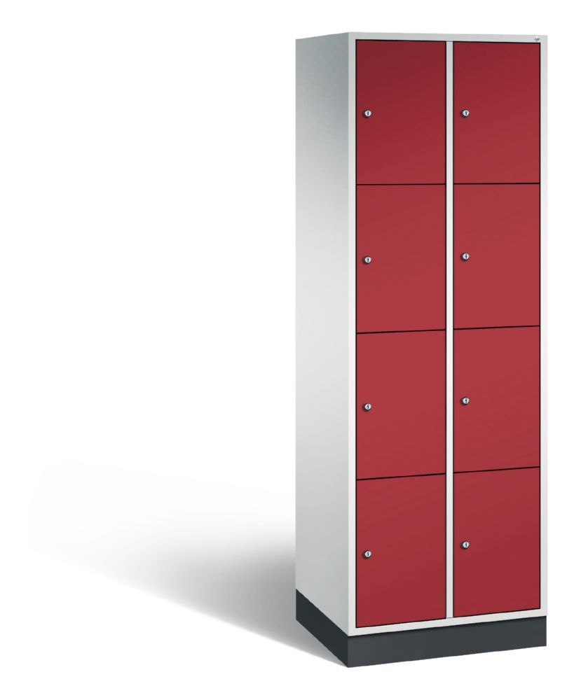 C+P Hoher Schließfachschrank Intro 8 Fächer Front in rubinrot 620 x 490 x 1950 mm Produktbild C+P Hoher Schließfachschrank Intro 8 Fächer Front in rubinrot 620 x 490 x 1950 mm