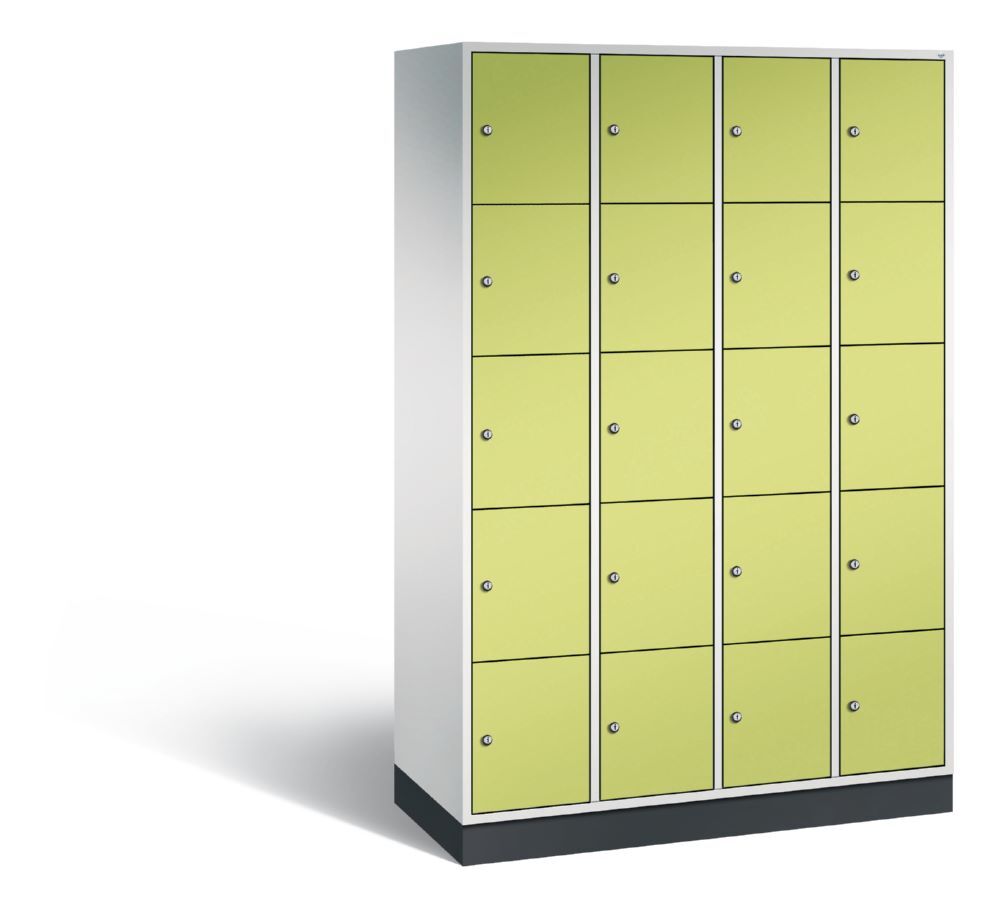 C+P Schließfachschrank Intro 20 Fächer 1950 x 1220 x 490 mm lichtgrau viridingrün Produktbild C+P Schließfachschrank Intro 20 Fächer 1950 x 1220 x 490 mm lichtgrau viridingrün