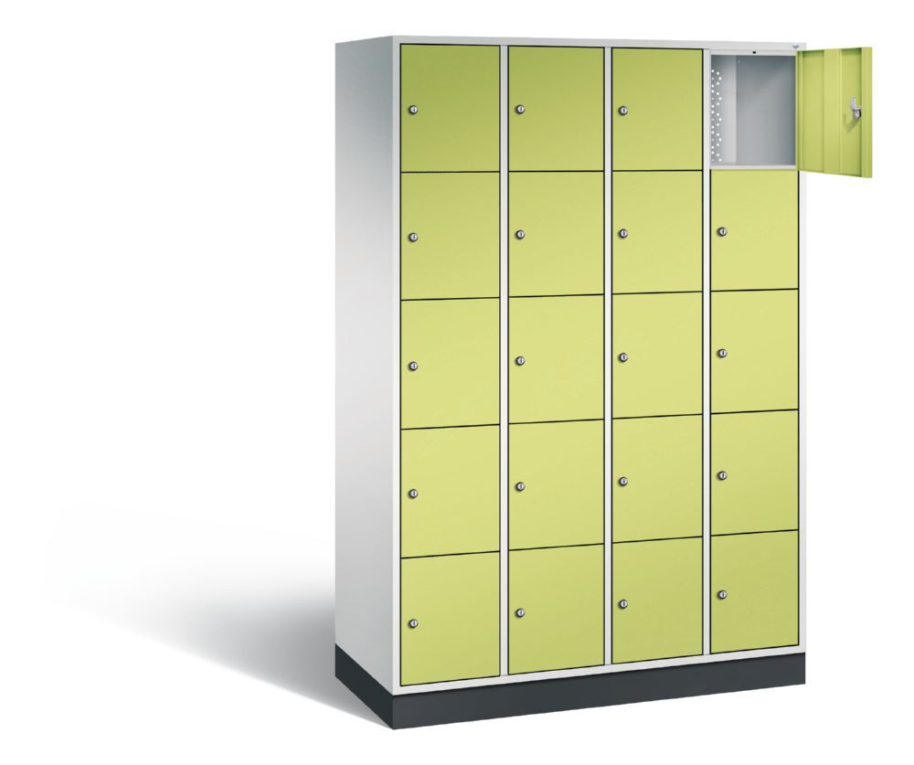 C+P Schließfachschrank Intro 20 Fächer 1950 x 1220 x 490 mm lichtgrau viridingrün Produktbild C+P Schließfachschrank Intro 20 Fächer 1950 x 1220 x 490 mm lichtgrau viridingrün bild 2