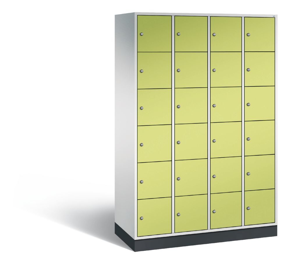 C+P Schließfachschrank Intro 24 Fächer 1950 x 1220 490 mm lichtgrau viridingrün Produktbild C+P Schließfachschrank Intro 24 Fächer 1950 x 1220 490 mm lichtgrau viridingrün