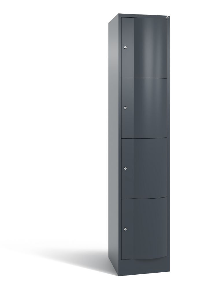 C+P Schließfachschrank aus Stahl Resisto 4 Fächer anthrazit 396 x 540 x 1950 mm Produktbild C+P Schließfachschrank aus Stahl Resisto 4 Fächer anthrazit 396 x 540 x 1950 mm