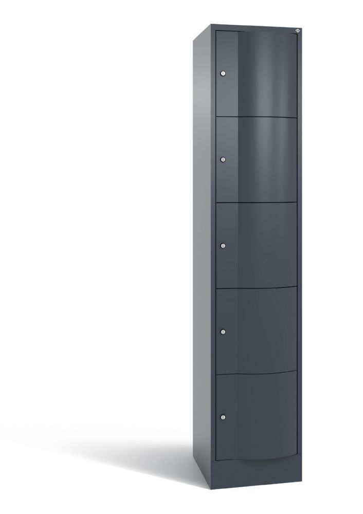 C+P Schließfachschrank Resisto aus Stahl 5 Fächer in anthrazit 396 x 540 x 1950 mm Produktbild C+P Schließfachschrank Resisto aus Stahl 5 Fächer in anthrazit 396 x 540 x 1950 mm