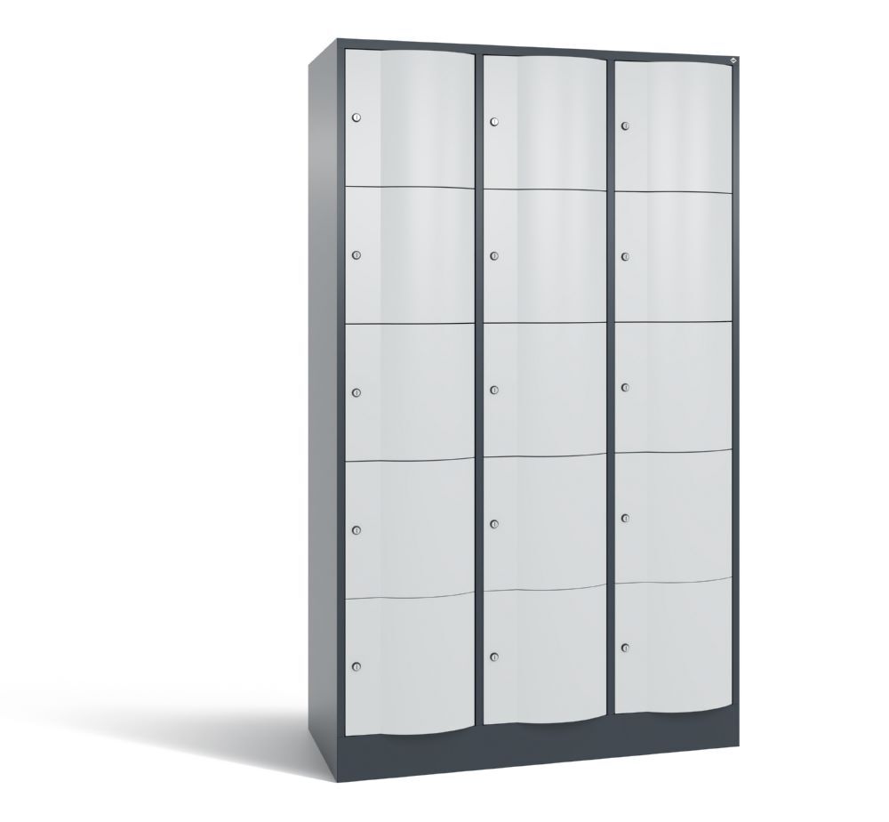 C+P Schließfachschrank Resisto 15 Fächer 1950 x 1148 x 540 mm anthrazit lichtgrau Produktbild C+P Schließfachschrank Resisto 15 Fächer 1950 x 1148 x 540 mm anthrazit lichtgrau