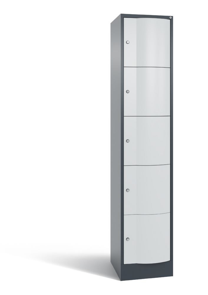 C+P Schließfachschrank Resisto aus Stahl 5 Fächer grau 396 x 540 x 1950 mm Produktbild C+P Schließfachschrank Resisto aus Stahl 5 Fächer grau 396 x 540 x 1950 mm