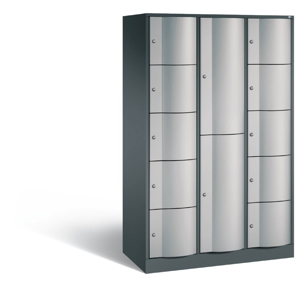 C+P Schließfachschrank Resisto 1950 x 1148 x 540 mm anthrazit weißaluminium Produktbild C+P Schließfachschrank Resisto 1950 x 1148 x 540 mm anthrazit weißaluminium
