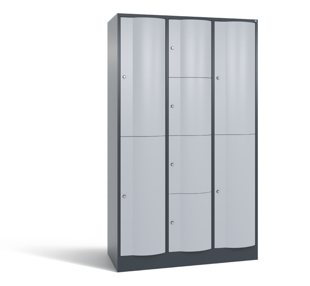 C+P Schließfachschrank Resisto 8 Fächer H 1950 x B 1148 mm anthrazit weißaluminium Produktbild C+P Schließfachschrank Resisto 8 Fächer H 1950 x B 1148 mm anthrazit weißaluminium