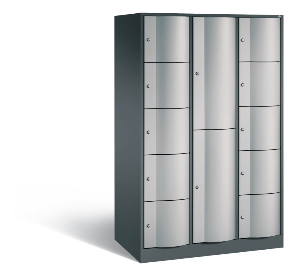 C+P Schließfachschrank Resisto 1950 x 1148 x 640 mm anthrazit weißaluminium Produktbild C+P Schließfachschrank Resisto 1950 x 1148 x 640 mm anthrazit weißaluminium