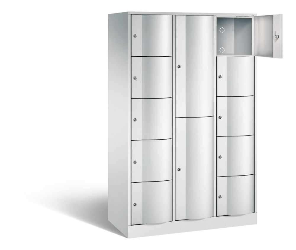 C+P Schließfachschrank Resisto 12 Fächer 1950 x 1148 x 540 mm in lichtgrau Produktbild C+P Schließfachschrank Resisto 12 Fächer 1950 x 1148 x 540 mm in lichtgrau bild 2