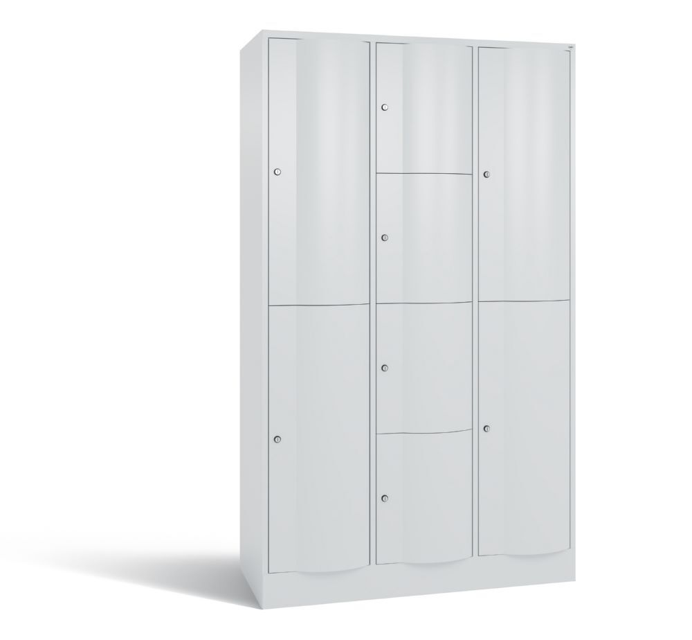 C+P Schließfachschrank Resisto 8 Fächer 1950 x 1148 x 540 mm in lichtgrau Produktbild C+P Schließfachschrank Resisto 8 Fächer 1950 x 1148 x 540 mm in lichtgrau
