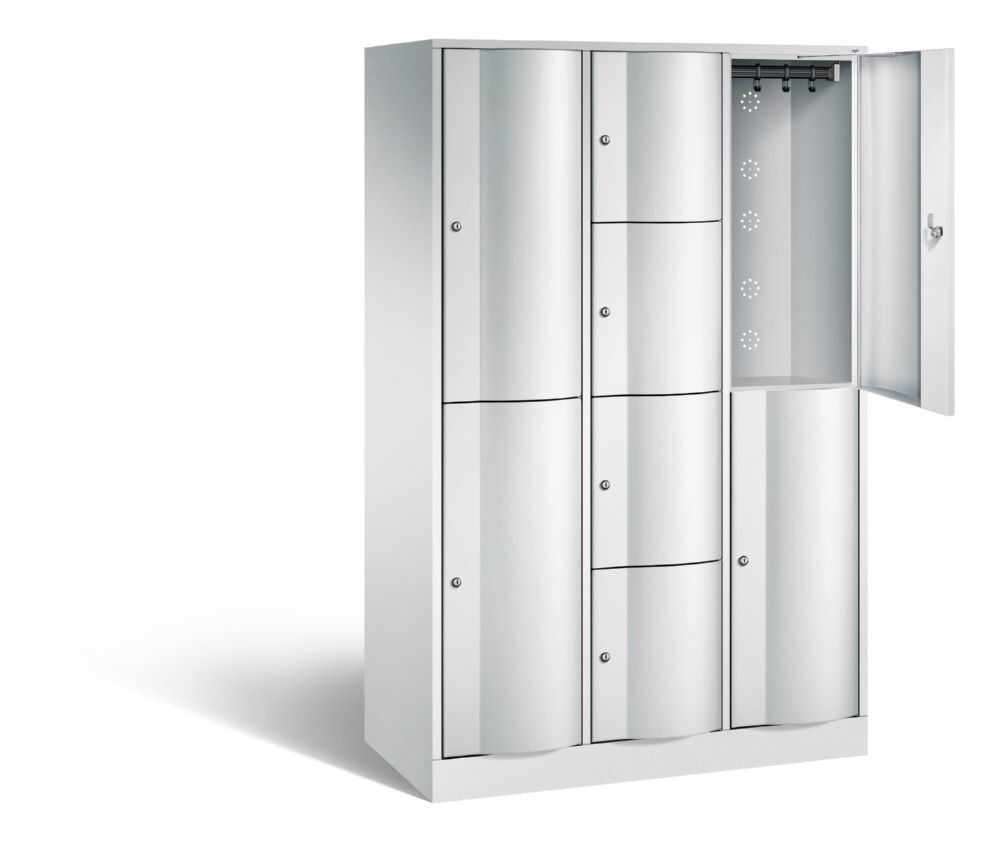 C+P Schließfachschrank Resisto 8 Fächer 1950 x 1148 x 540 mm in lichtgrau Produktbild C+P Schließfachschrank Resisto 8 Fächer 1950 x 1148 x 540 mm in lichtgrau bild 2