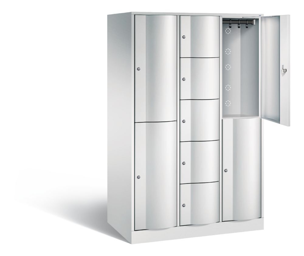 C+P Schließfachschrank Resisto 9 Fächer H 1950 x B 1148 x T 640 mm lichtgrau Produktbild C+P Schließfachschrank Resisto 9 Fächer H 1950 x B 1148 x T 640 mm lichtgrau bild 2
