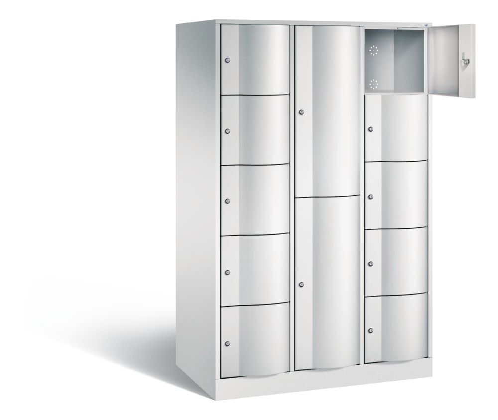 C+P Schließfachschrank Resisto 12 Fächer 1950 x 1148 x 640 mm in lichtgrau Produktbild C+P Schließfachschrank Resisto 12 Fächer 1950 x 1148 x 640 mm in lichtgrau bild 2