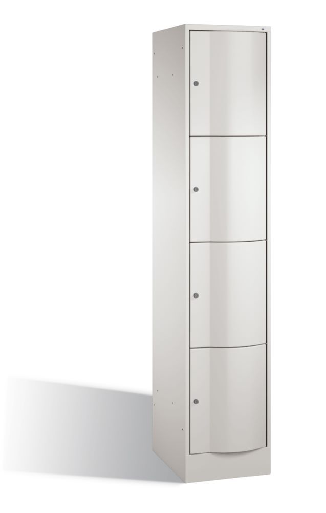 C+P Schließfachschrank aus Stahl Resisto 4 Fächer lichtgrau 396 x 540 x 1950 mm Produktbild C+P Schließfachschrank aus Stahl Resisto 4 Fächer lichtgrau 396 x 540 x 1950 mm